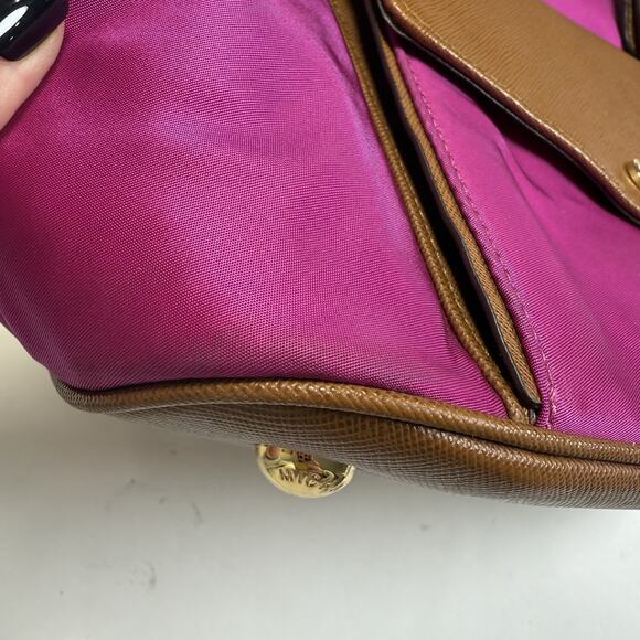 Michael Kors Jet Set Nylon Medium Pocket Tote Shoulder Bag Fuschia Pink 13x9x5 - Picture 12 of 12